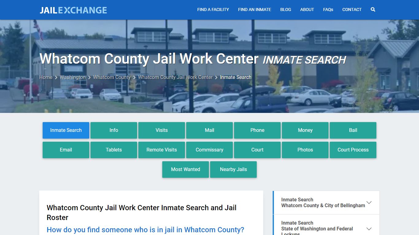 Whatcom County Jail Work Center Inmate Search